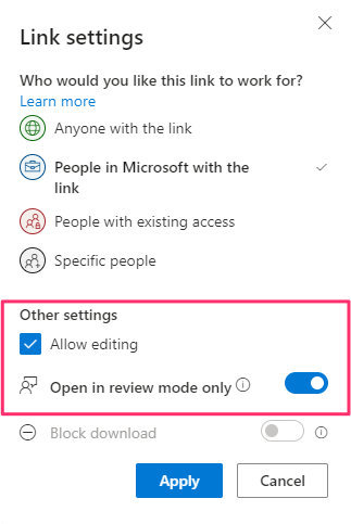 Review mode in Microsoft Word for the web prevents unintended edits
