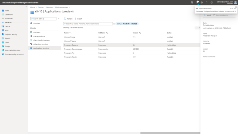 Microsoft Endpoint Management Deploy an application to a device